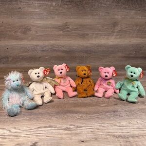 TY Beanie Babies Collection With Ariel Memorial Bear, Punkies Collection‎ VTG
